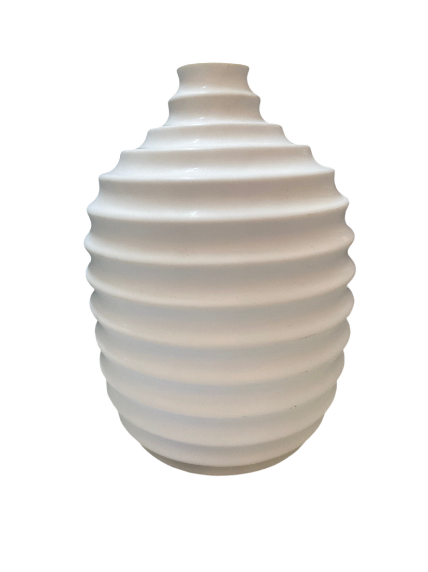 Turtle Neck Ribbed Porcelain Vase