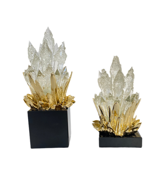 Crystal & Gold Geode Statue Ornament Decoration