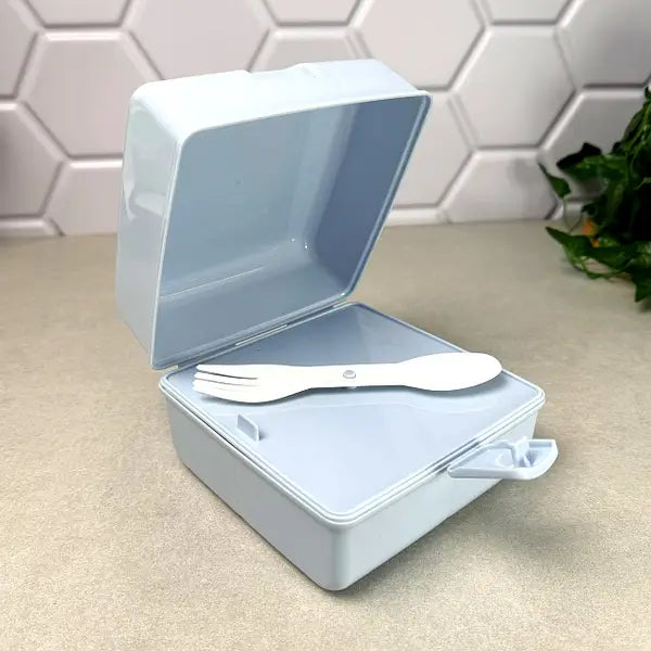 Lunch box with fork and spoon