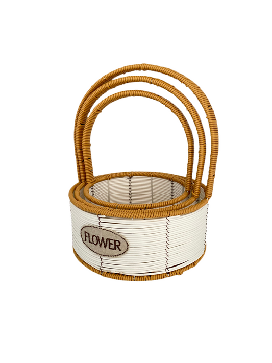 3 PCs Rounded Elegant Woven Storage Basket Set