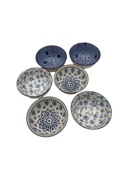 6 Pcs Bohemien Ceramic Bowl Set With Box
