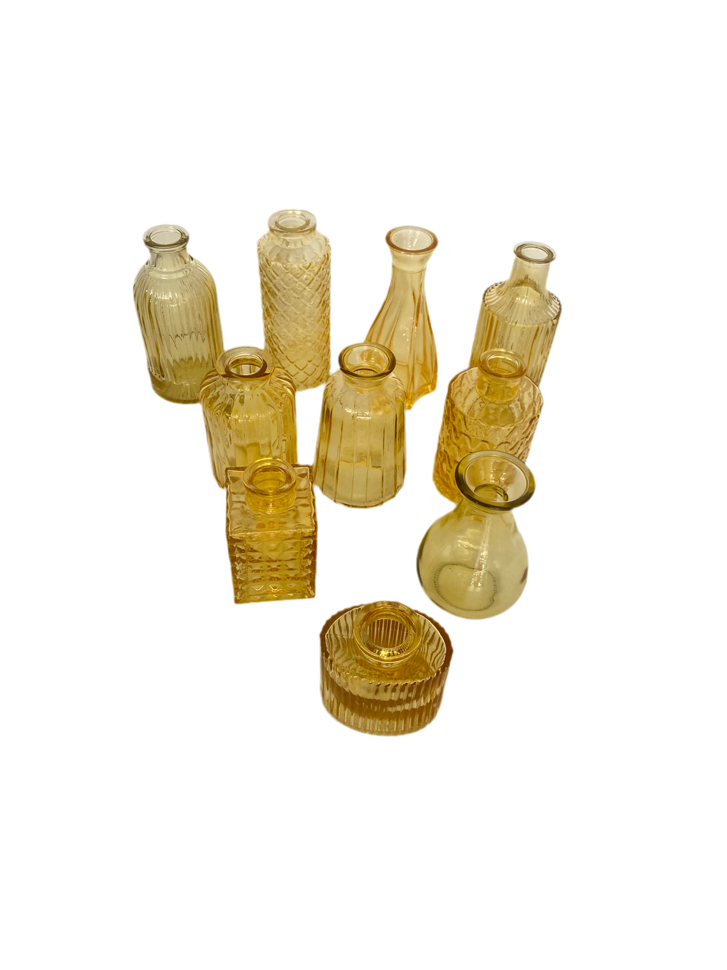 10 PCs Mini Colored Glass Vase Set