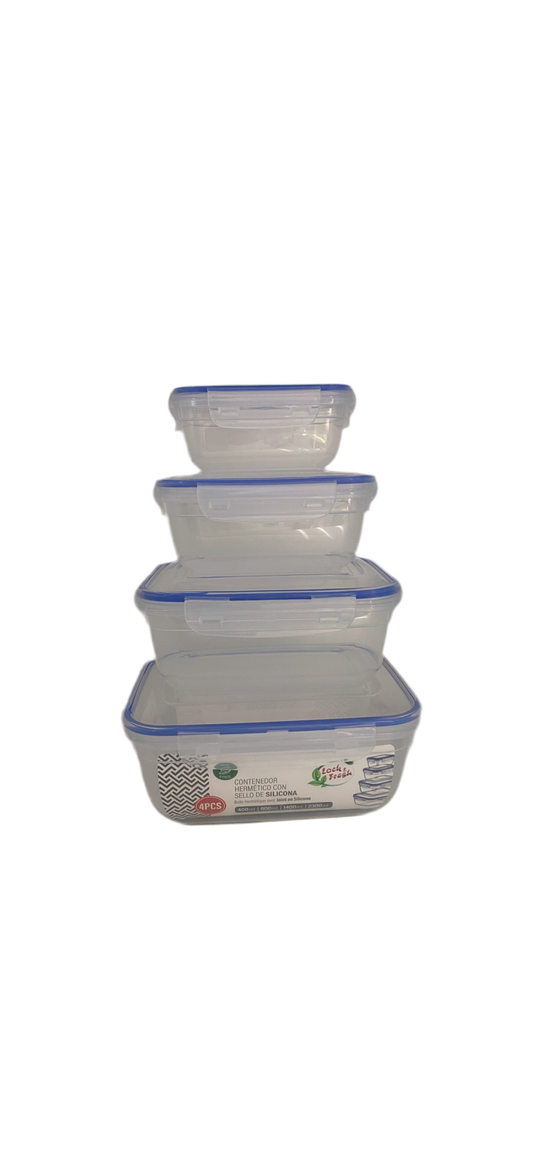 Dunya, Silicone Seal Rectangular Storage Container Set