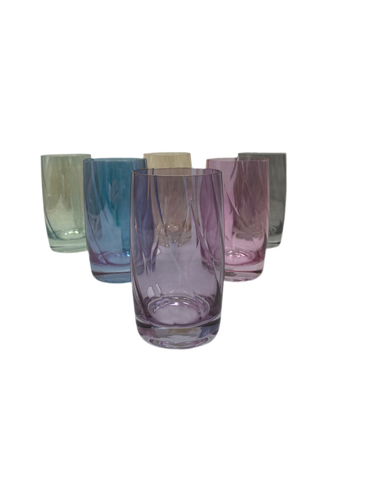 Bohemia, 6 PCs Colored Glass Tumbler Set