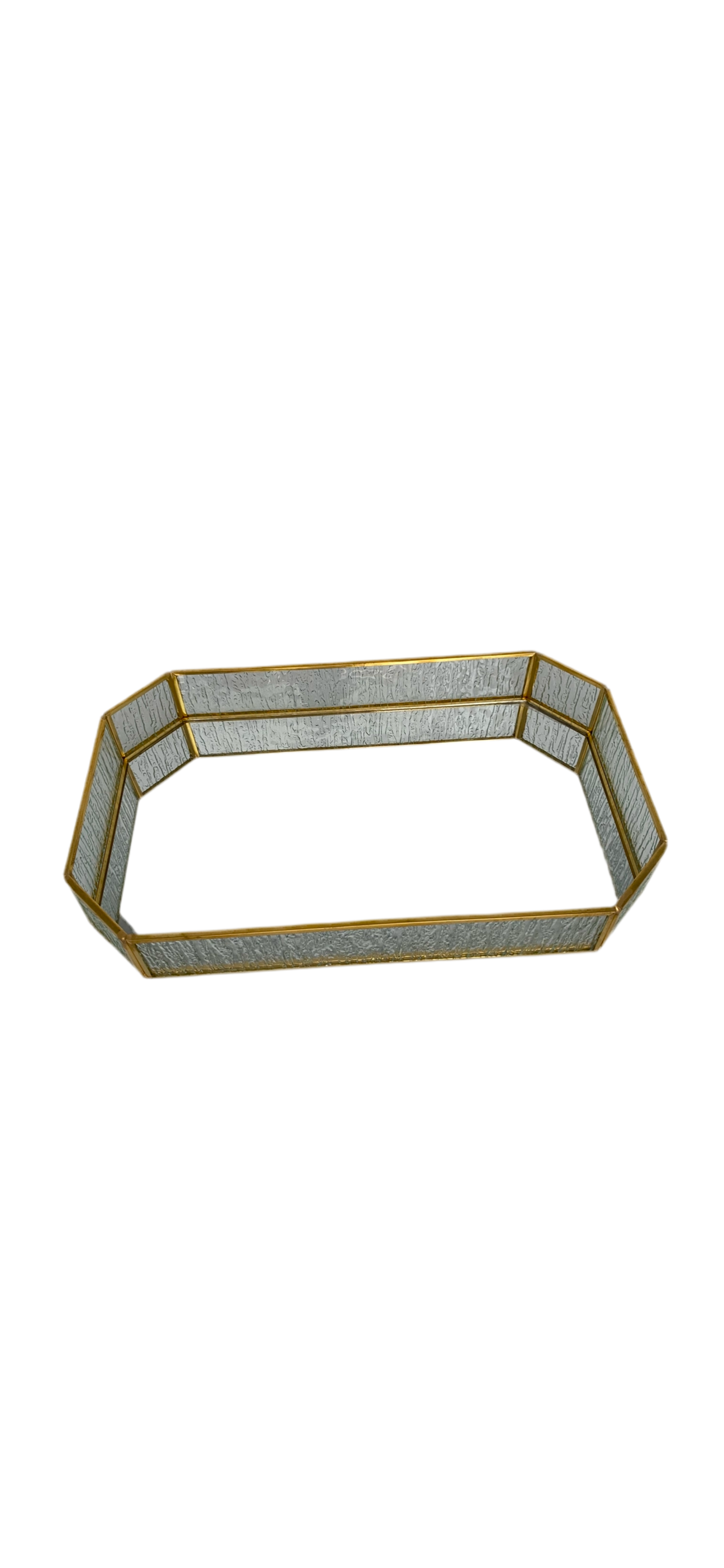 Hexagonal Mirror Tray with Plexi Golden Pattern