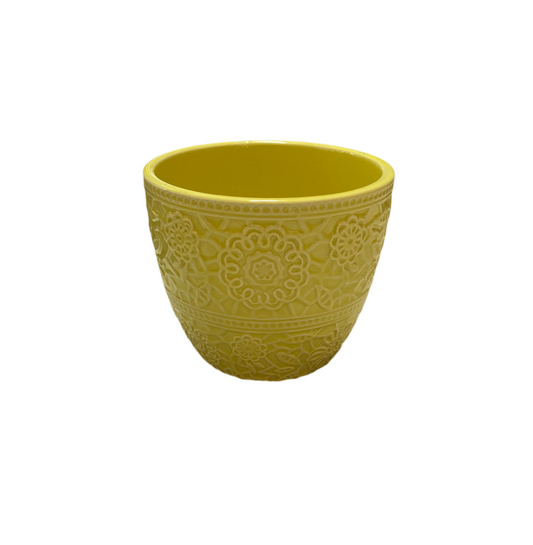 Yellow Ceramic Flower Vase