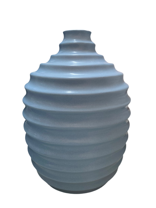 Turtle Neck Ribbed Porcelain Vase