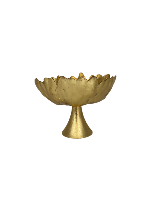 Rould Goil Foil Transparent Glass Bowl With Base