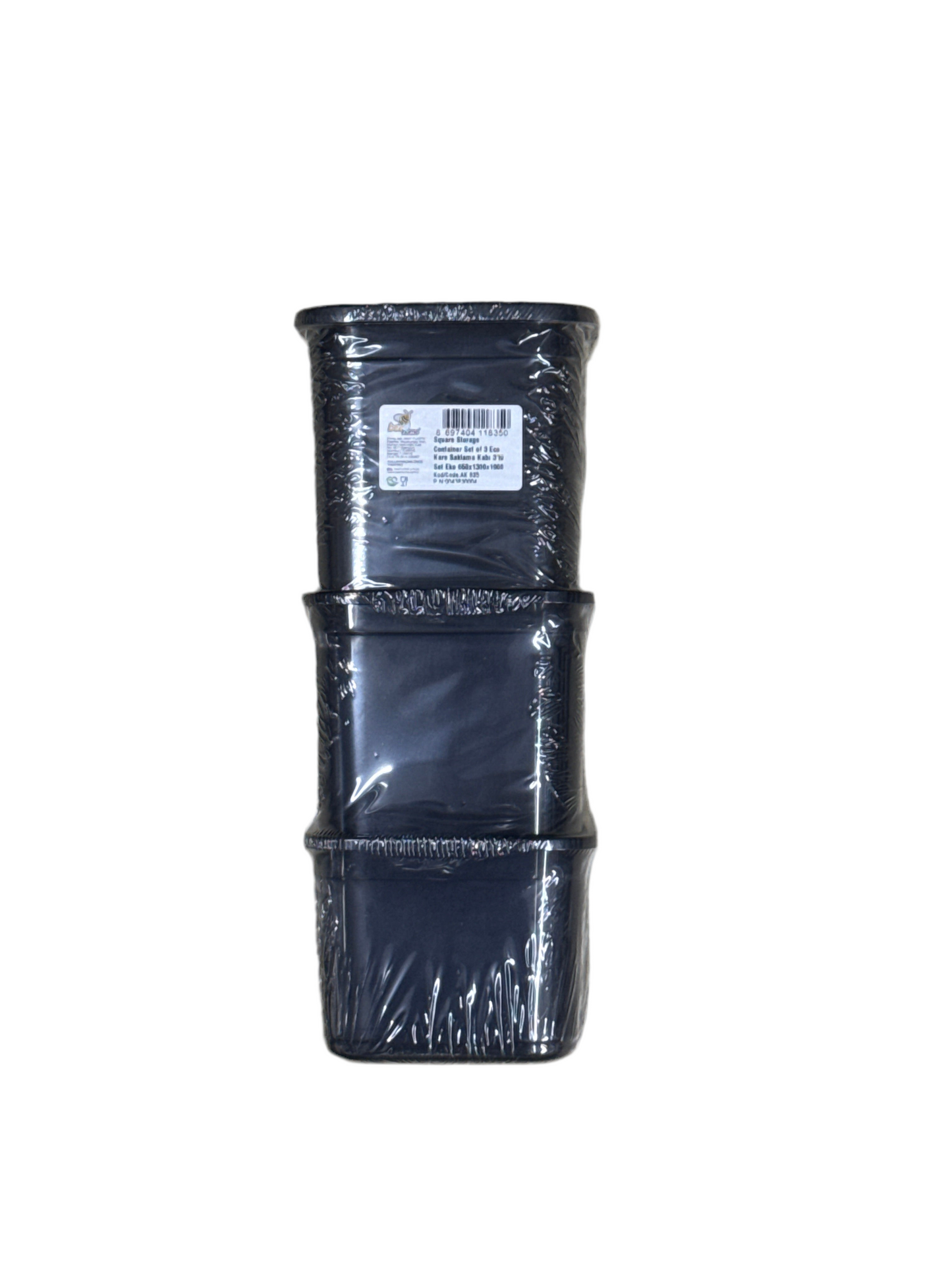 Set of 3 plastic containers