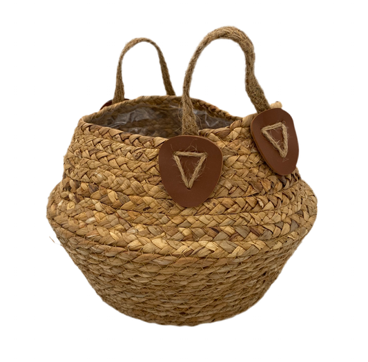 Set of 2 pcs round straw basket