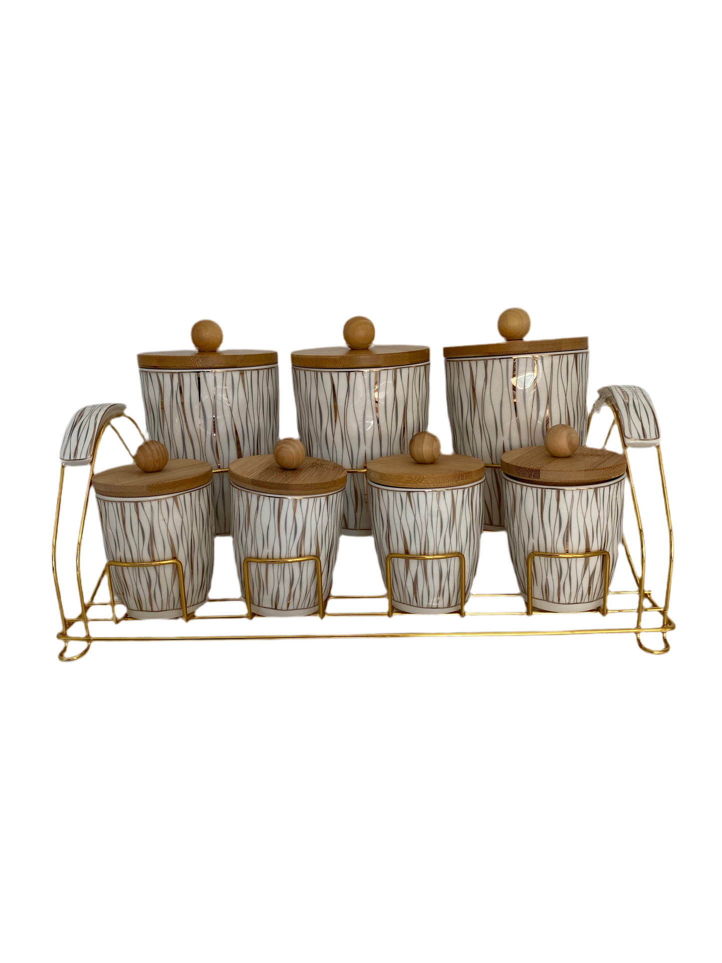 Phoenix, 7 pcs Canister Set With Metal Stand