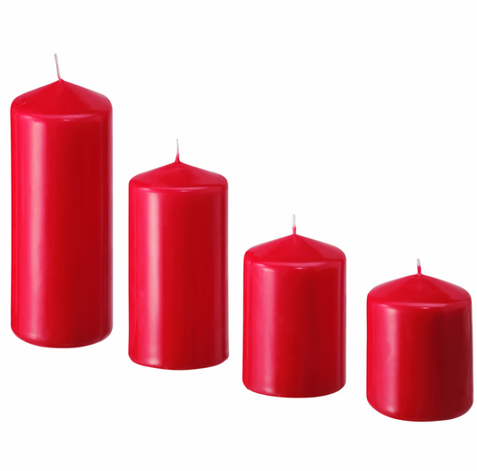 Aura,4 PCs Red Candle Set