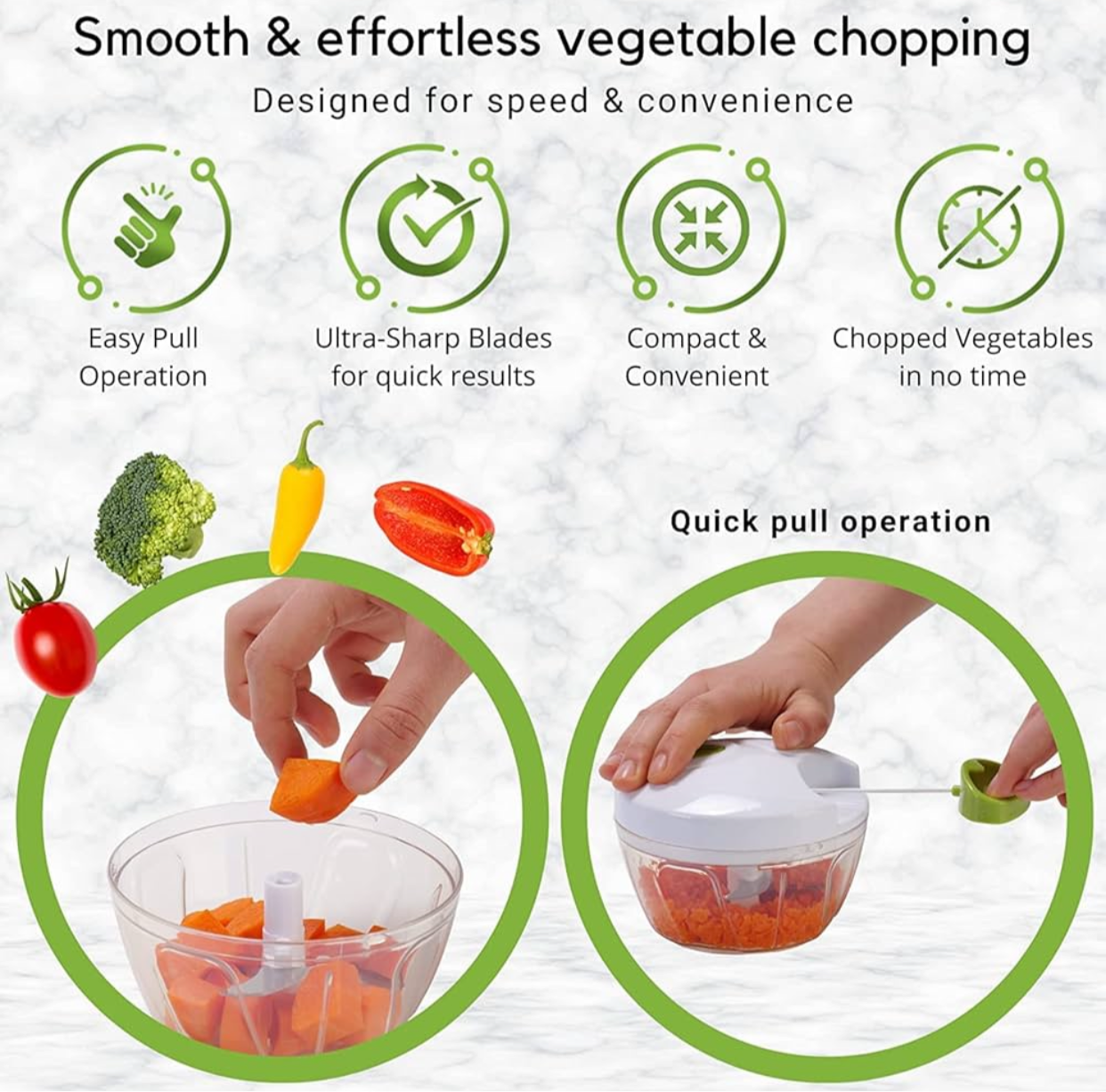 550ML Hand-Powered Portable Food Processor