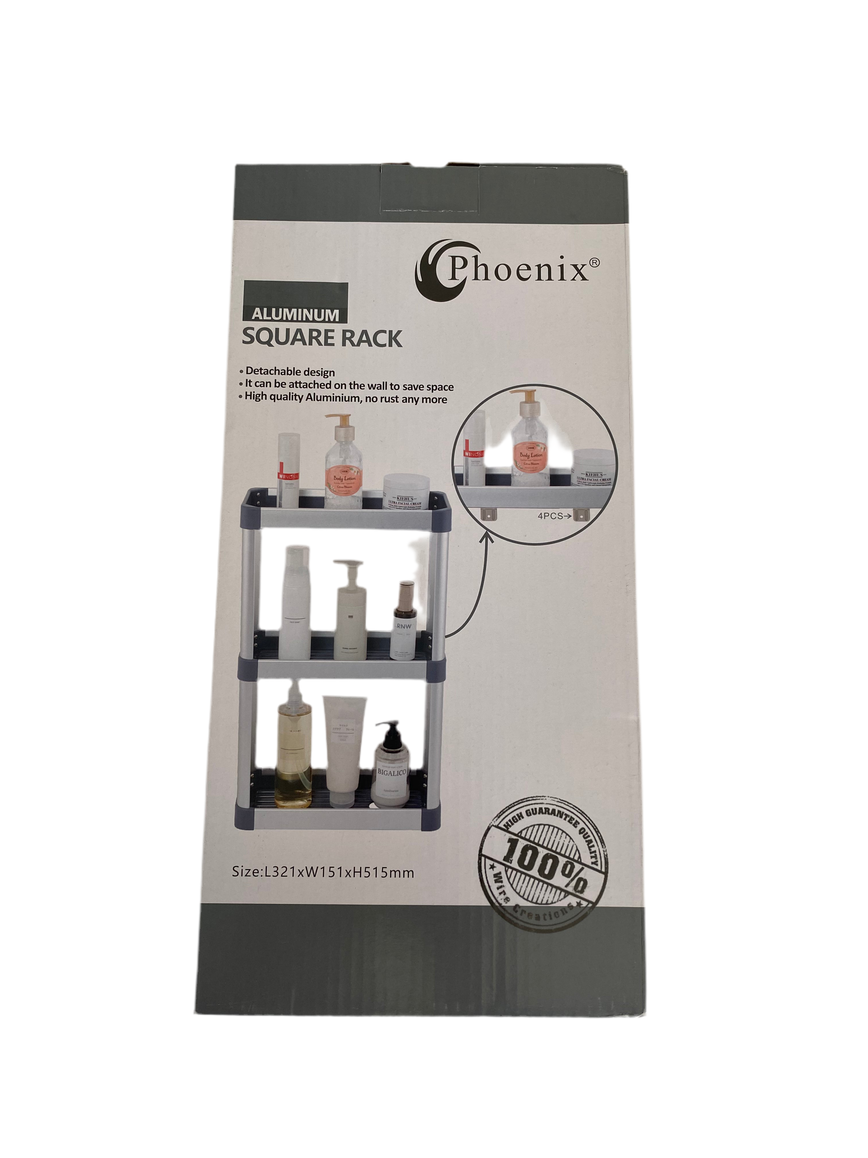 Phoenix, 3 Tiers Aluminium Square Rack – Baytkon