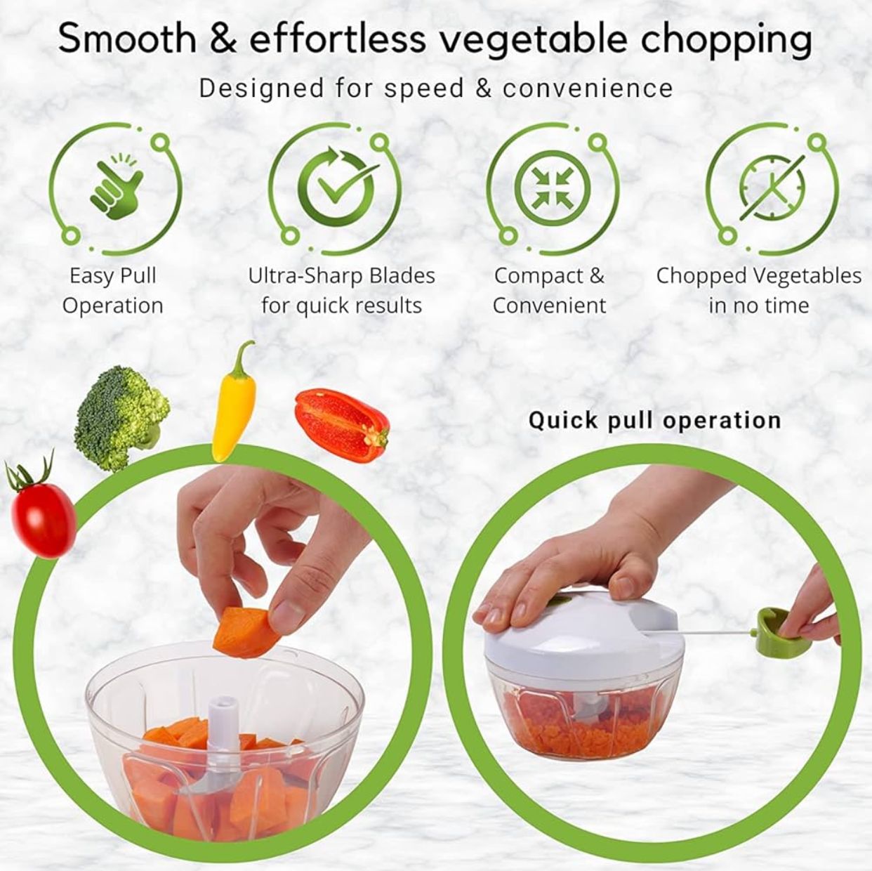 550ML Hand-Powered Portable Food Processor