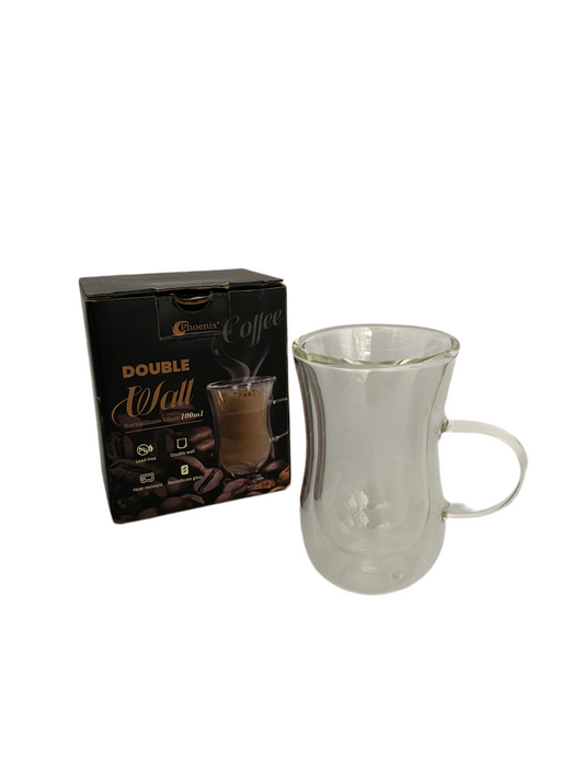 Phoenix, 100 ML Double Wall Transparent Glass Tea Cup