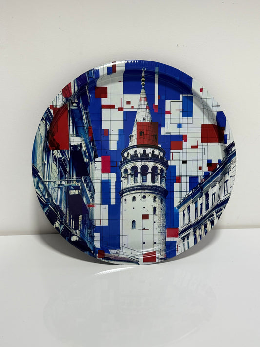 Decorative round tray
