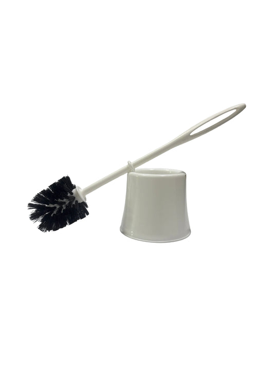 White plastic bathroom brush
