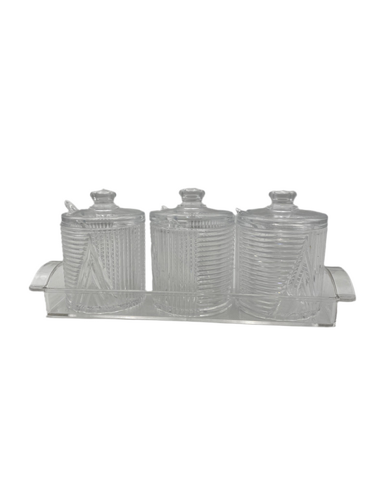 3 Pcs Acrylic Seasoning Pot Set
