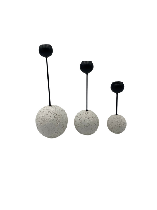 3 PCs Sculpture Candle Holder Set