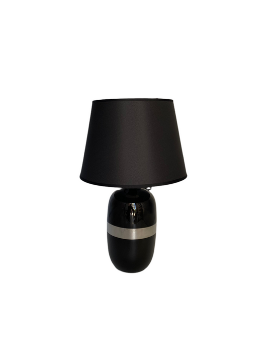 Ceramic Table Lamp with Silver  Band - 44 cm
