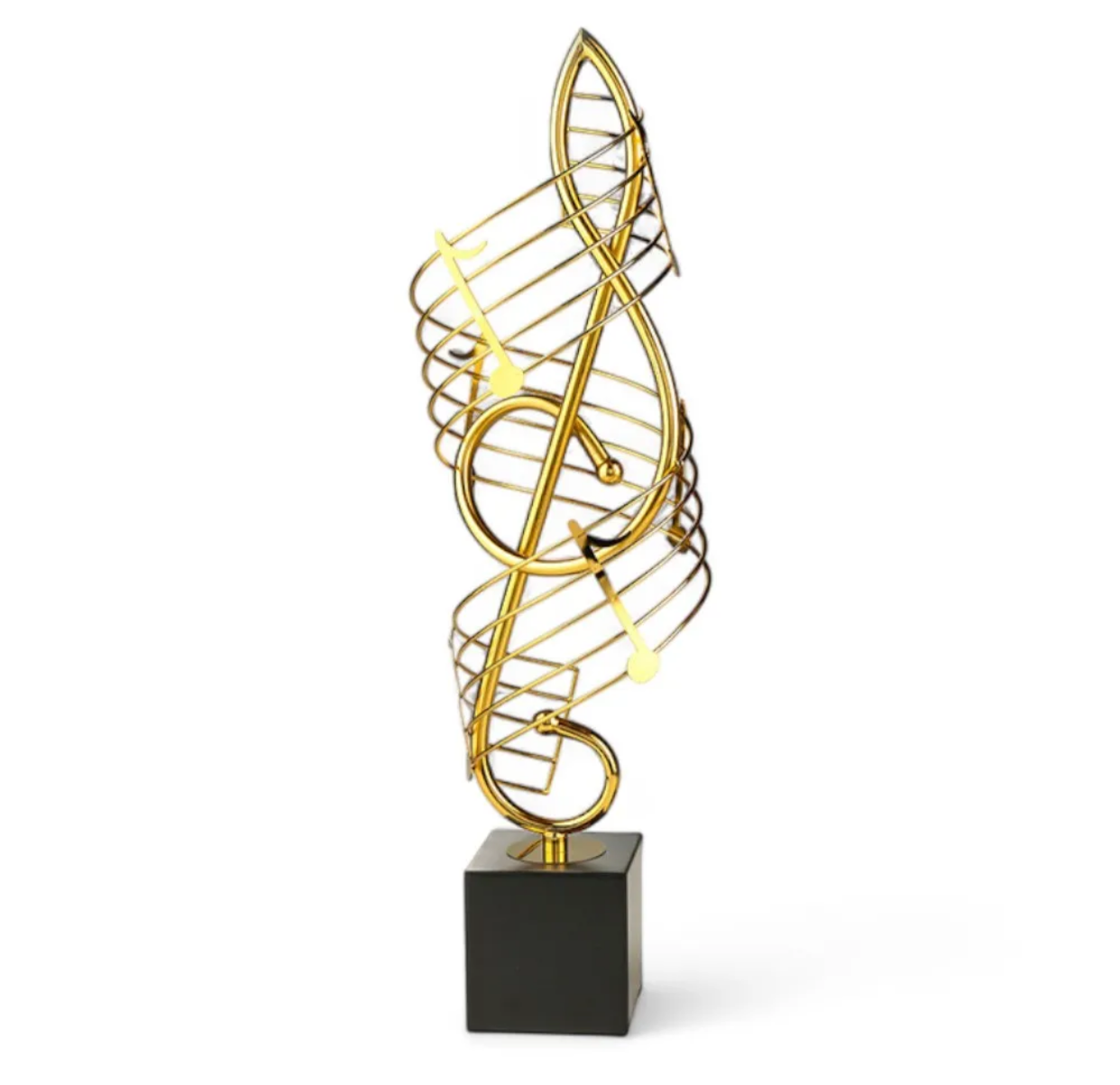 Golden Metal Musical Note Ornament With Marble Base