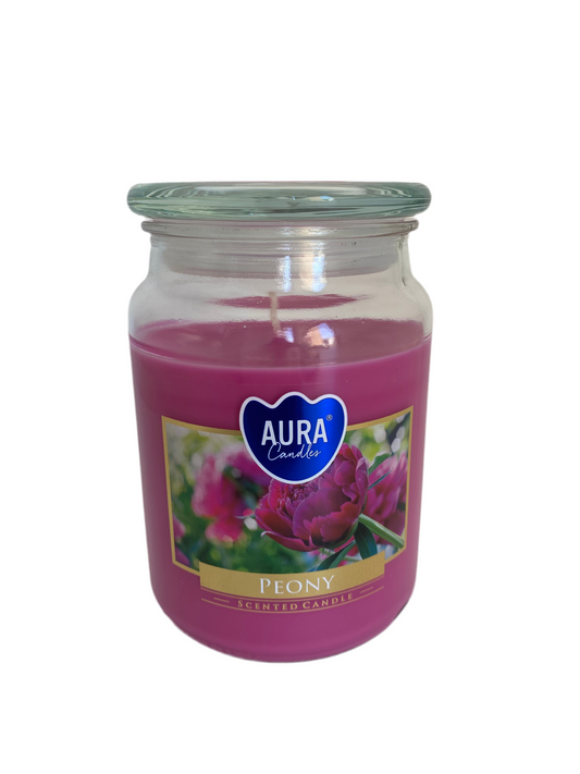 Big scented candles in glass with a lid