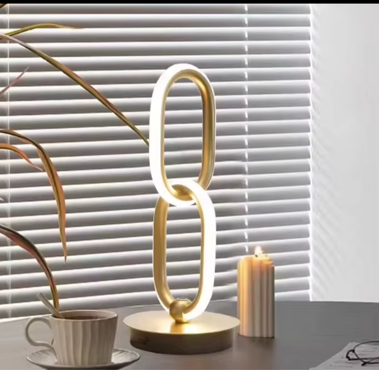 Modern Golden Metal Ring Led Table Lamp