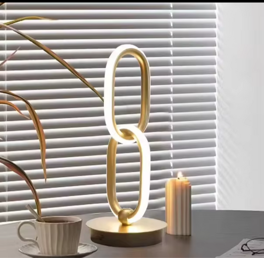 Modern Golden Metal Ring Led Table Lamp