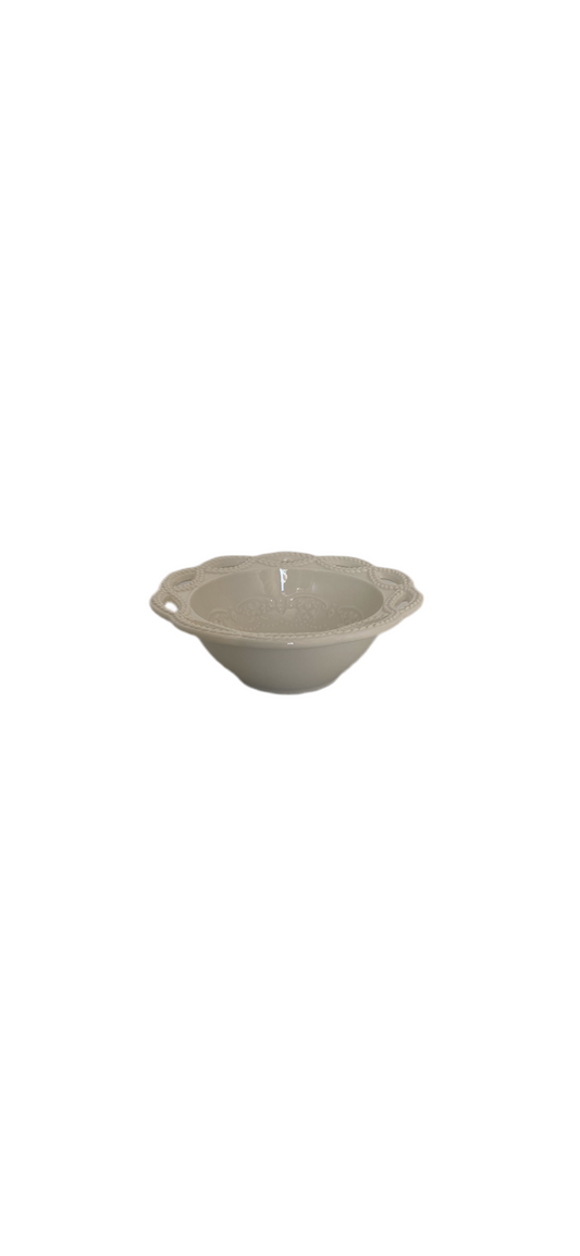Set of 6 pcs white rounded porcelain bowl