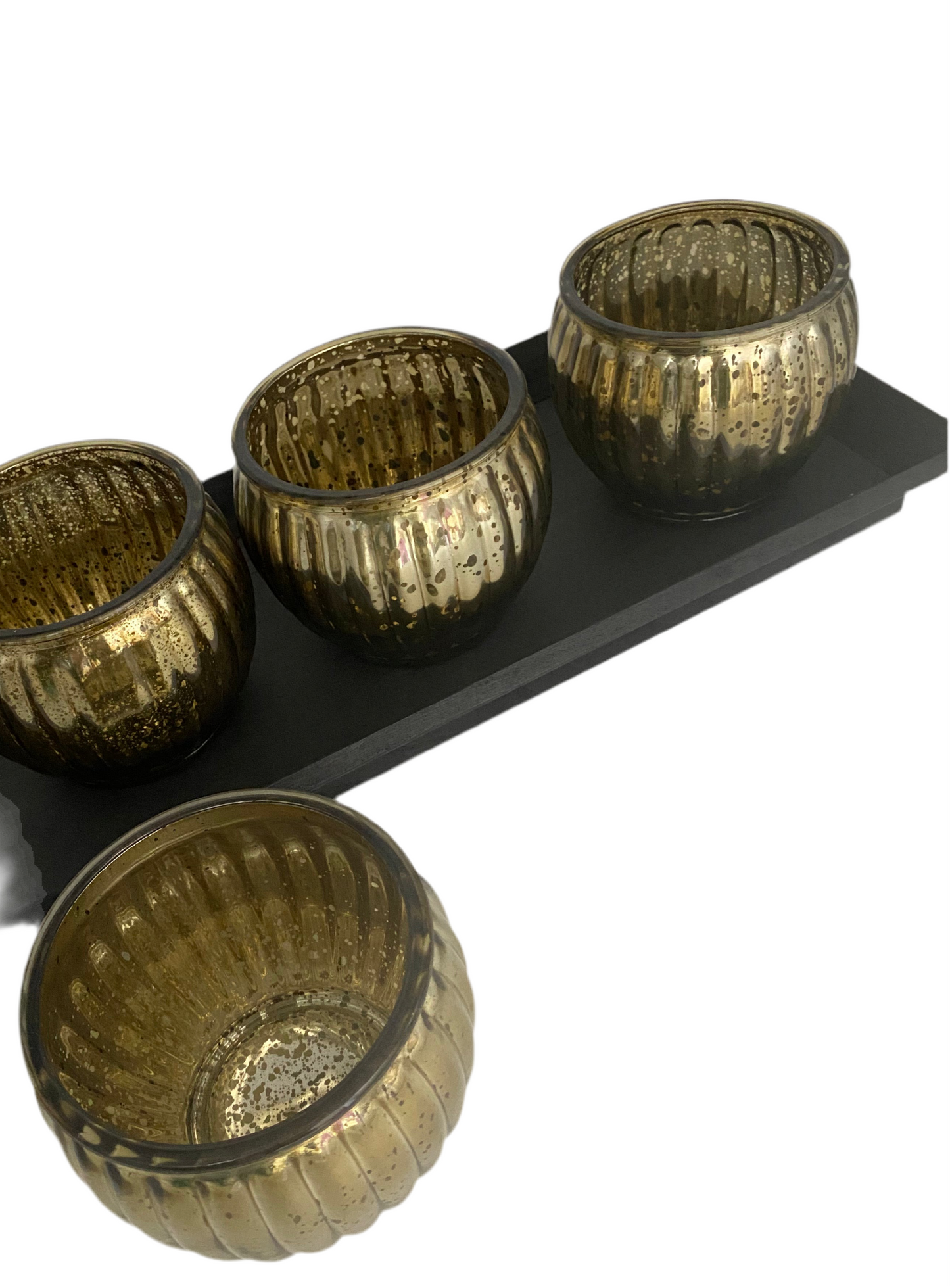 Set 5 pcs Glass Vases With Wooden Tray