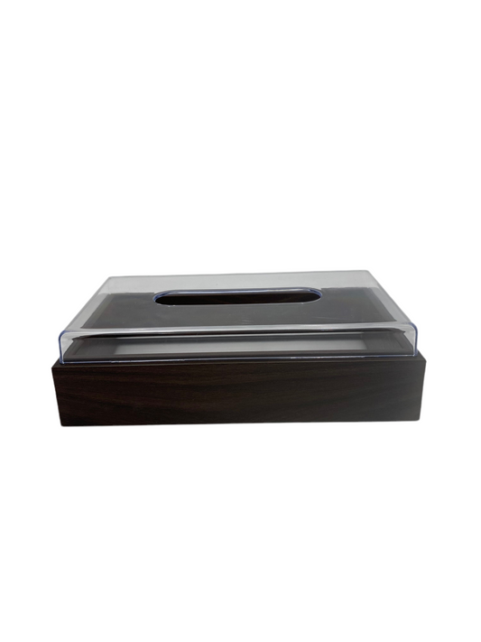 Wooden Tissue Box W/Plexi Cover