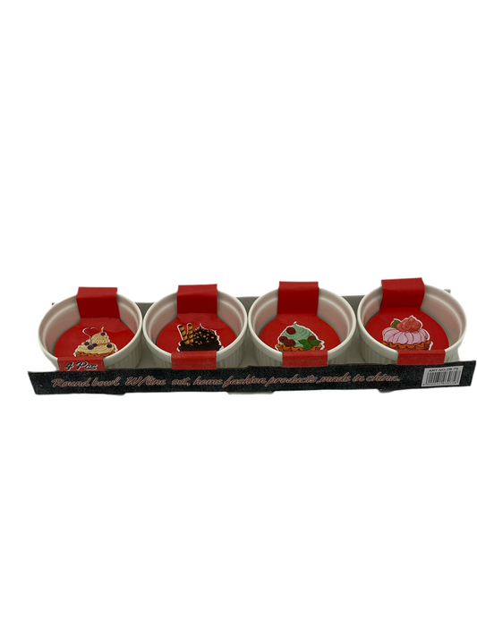Phoenix, 4 pcs Round Bowl with line