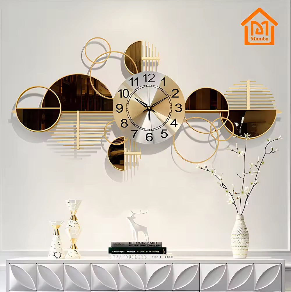 Metal Wall Decoration with Clock
