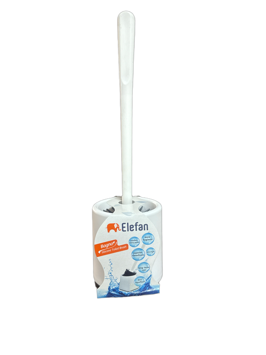White silicone bathroom brush