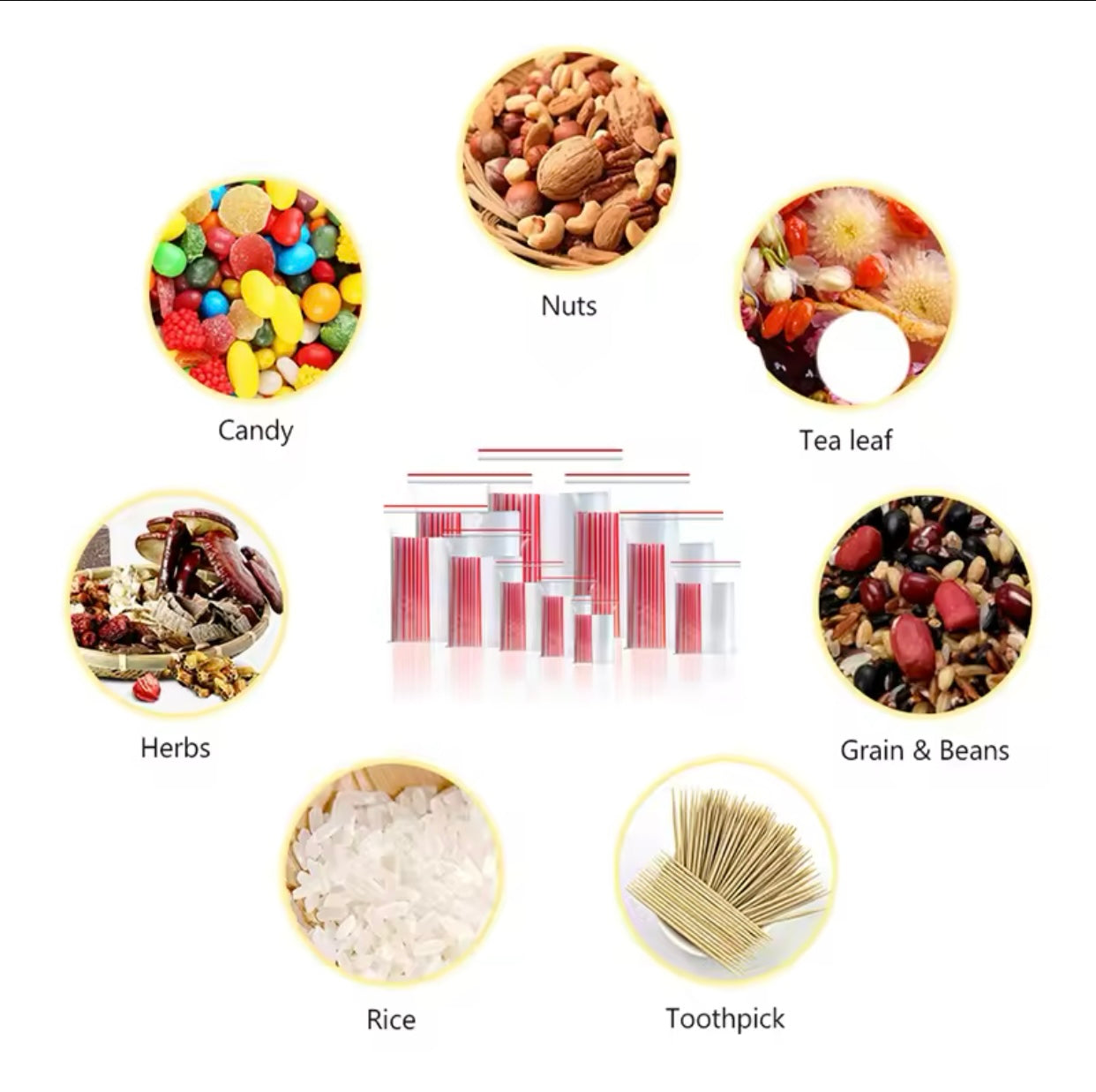 50 Pcs Zip Lock Plastic  Bags Set