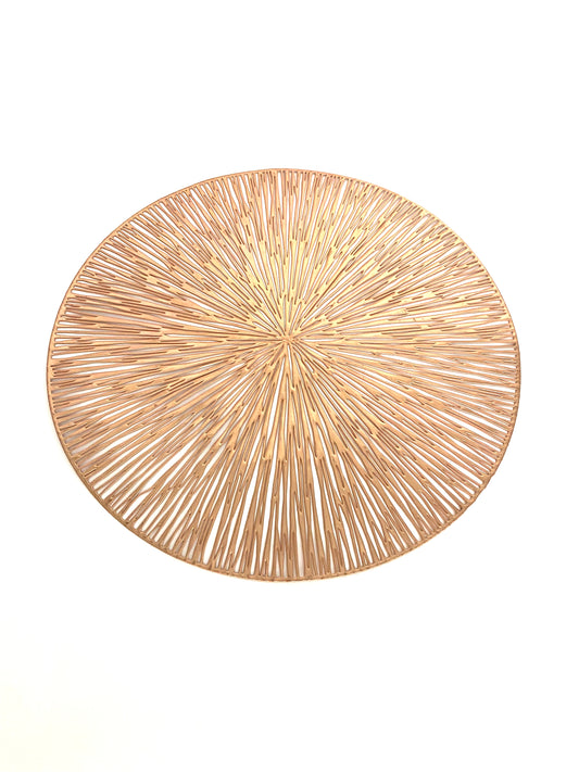 PVC Placemat - Round Strips Bronze