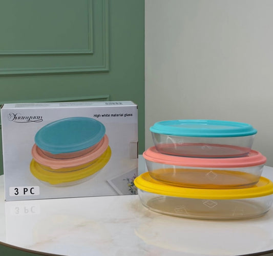 3 Pcs Glass Container Set