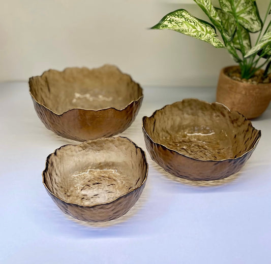 3 Pcs Fruit Glass Bowl Set