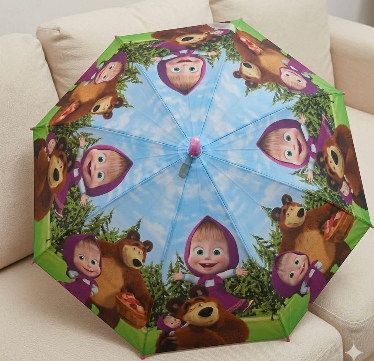 Kids Cartoon Umbrella With Plastic Cover