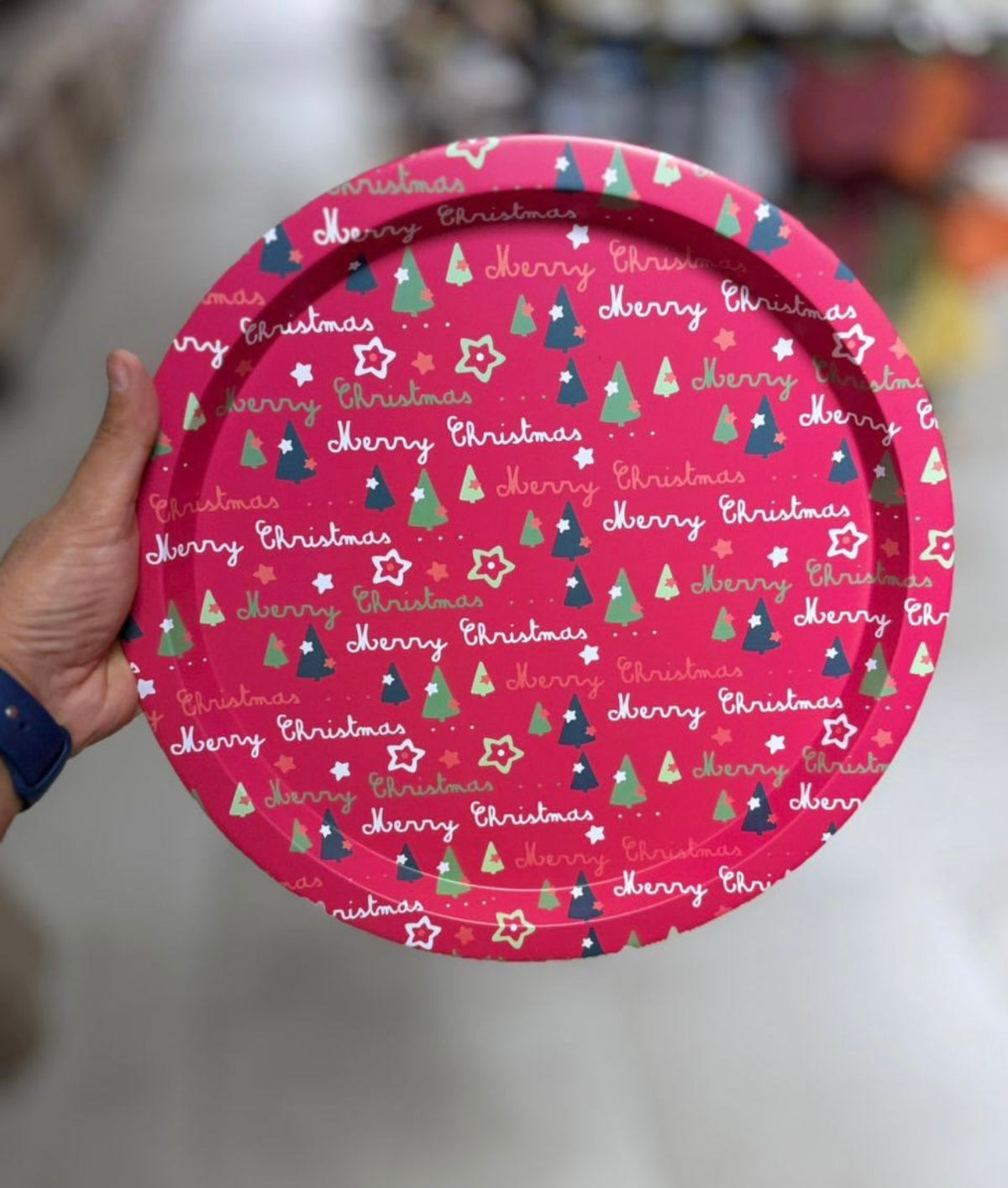 Christmas Round Metal Tray