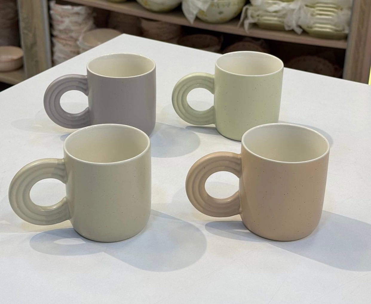 4 Pcs Ceramic Tea Mugs Set