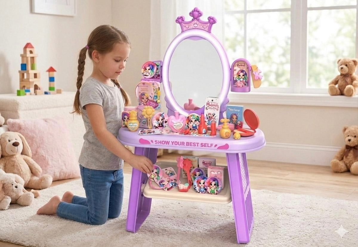 Beauty Table With Mirror And Accessories