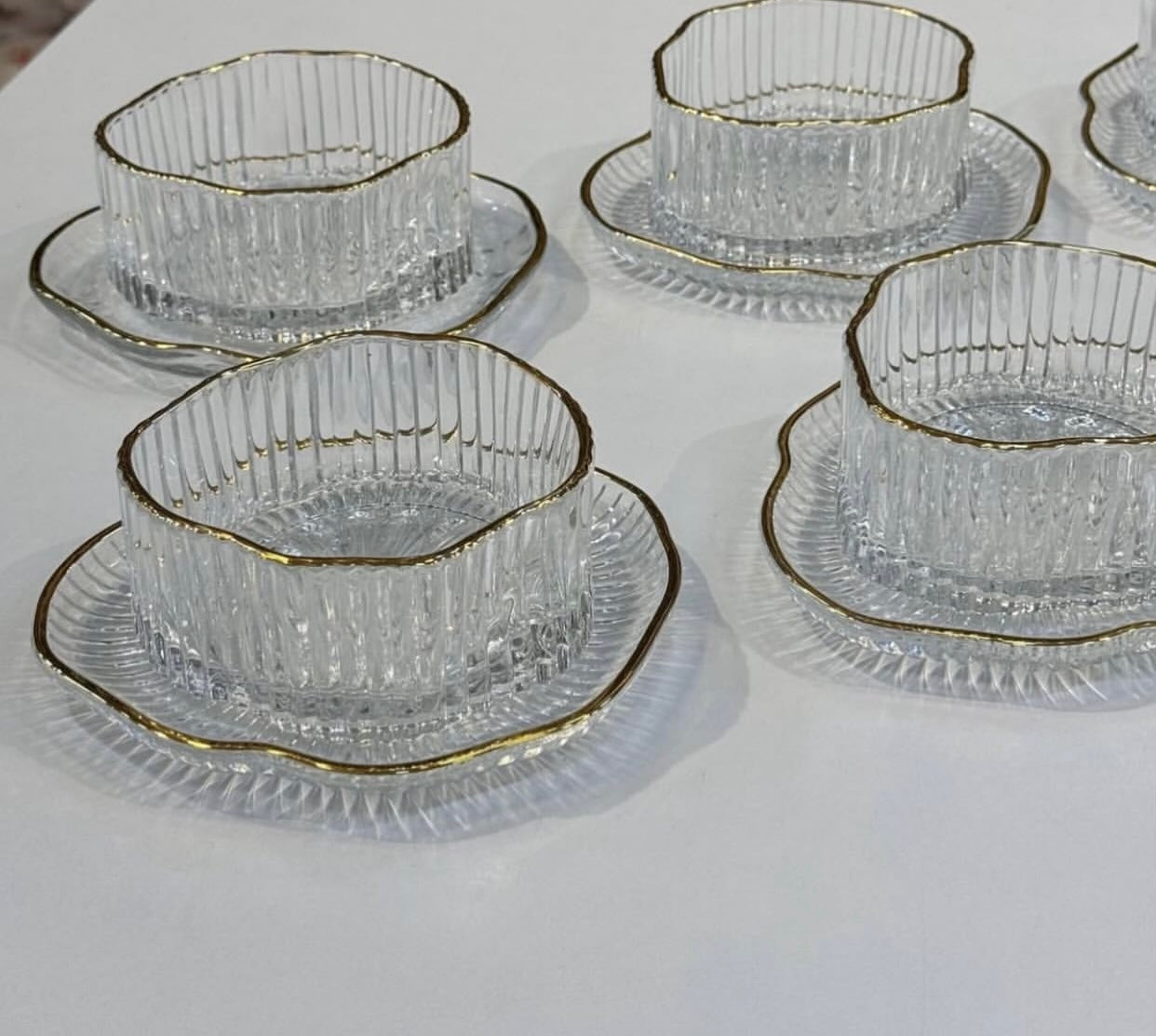 12 Pcs Glass  Serving Bowls  With Plates Set