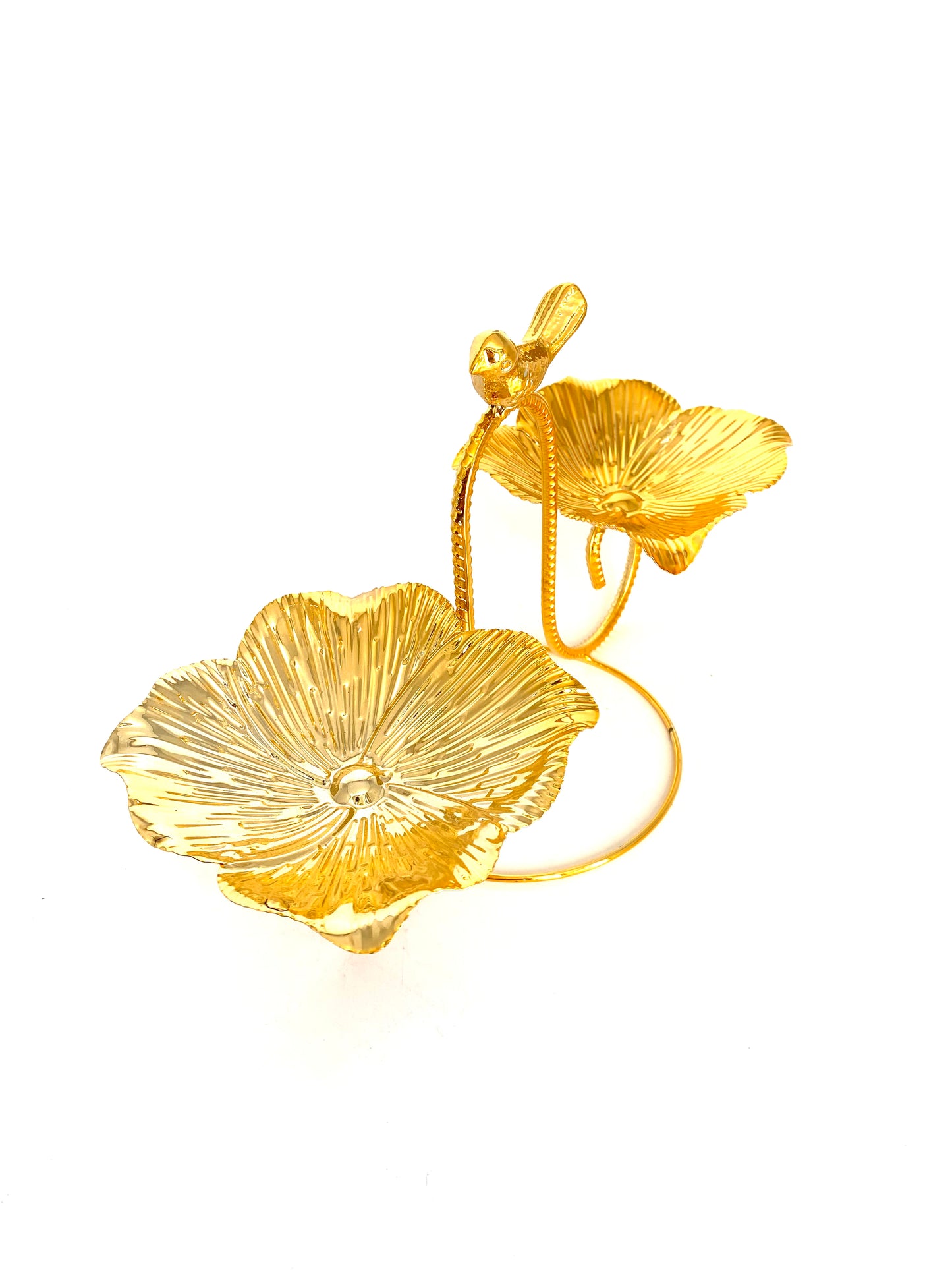 2 Tiers- Golden Stainless Steel Serving Platter