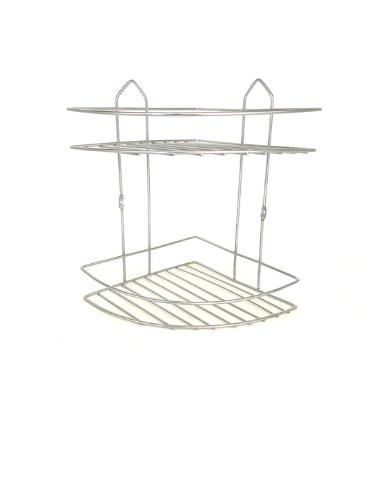 2 Tier Stainless Steel Corner Bathroom Organizer