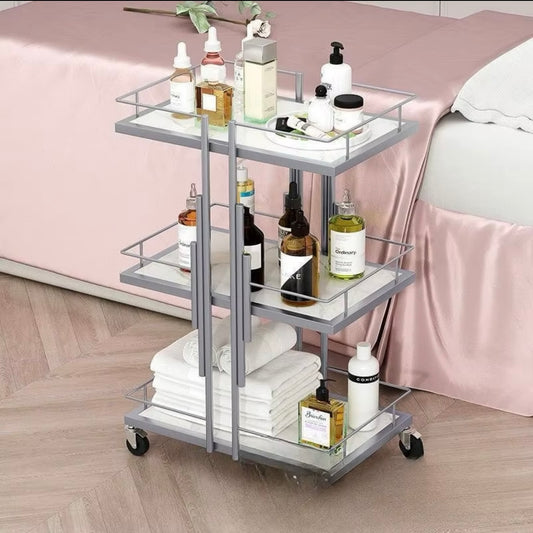 Silver Metal Trolley With Wheels