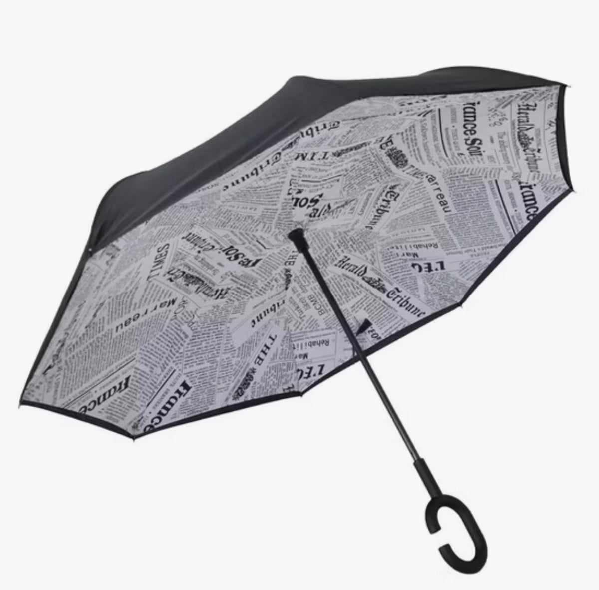 Folding Inverted Windproof  Reverse C-Hook Umbrella