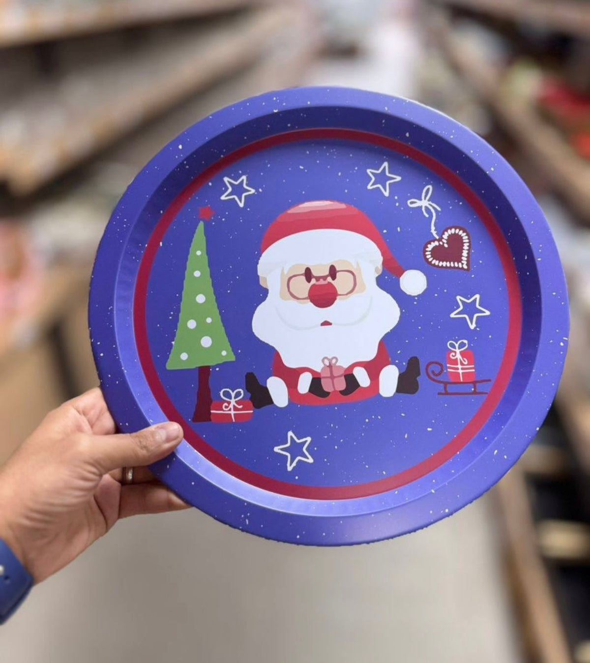 Christmas Round Metal Tray