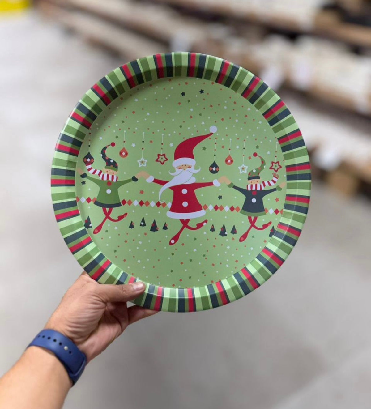 Christmas Round Metal Tray